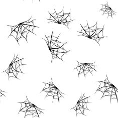 Seamless pattern with scattered spiderwebs