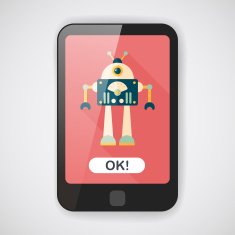 robot concept flat icon with long shadow eps10 N73