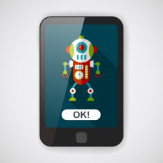 robot concept flat icon with long shadow eps10 N74