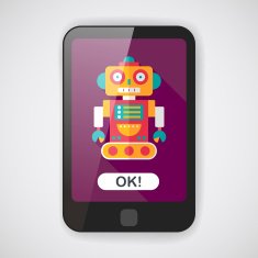 robot concept flat icon with long shadow eps10 N80