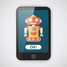 robot concept flat icon with long shadow eps10 N81
