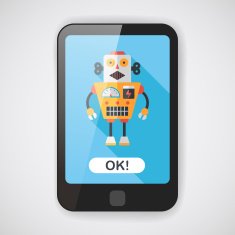 robot concept flat icon with long shadow eps10 N83
