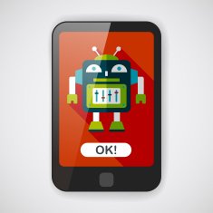 robot concept flat icon with long shadow eps10 N90