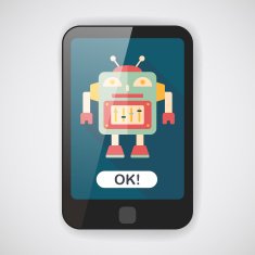 robot concept flat icon with long shadow eps10 N93