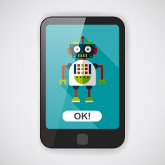 robot concept flat icon with long shadow eps10 N118