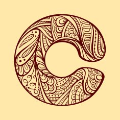 Ethnic hand drawn letter C