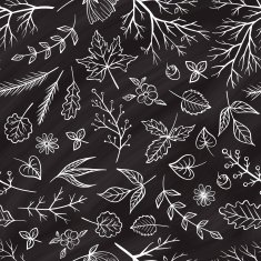 Vector chalk style floral seamless pattern
