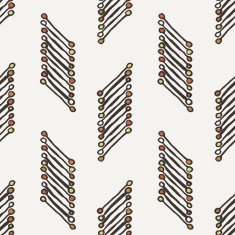 Vector seamless texture of hand-drawn lines with circles on