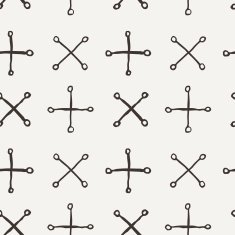 Vector seamless texture of hand-drawn lines with circles on N2