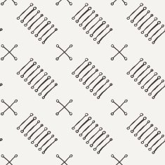 Vector seamless texture of hand-drawn lines with circles on N3