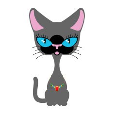 Beautiful cat with necklace of precious stones Siamese breed c