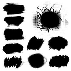 Set of black grunge banners for your design