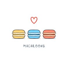 Set of isolated colorful doodle macaroon Sketch macaroon