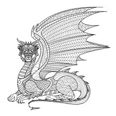 Drawing dragon for coloring book