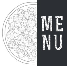 Design menu background doodle of pizza with ingredients N4