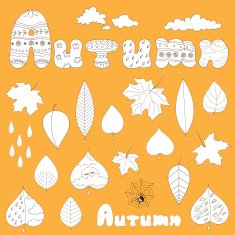 Autumn elements set