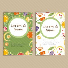 Set of Cards with Floral Pattern