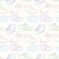 Vector seamless set of baby shoes N2