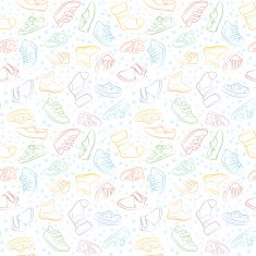 Vector seamless set of baby shoes N3