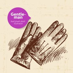 Sketch gentlemen accessory Hand drawn men illustration N3