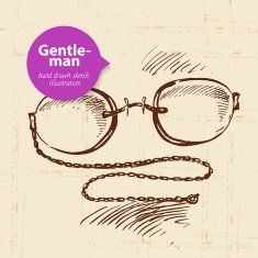 Sketch gentlemen accessory Hand drawn men illustration N7