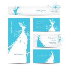 Business cards with wedding dress for your design