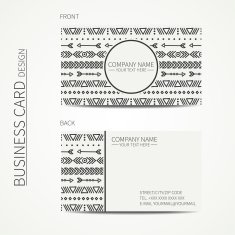 Tribal native business card template with ethnic pattern Business card N3