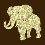 Elephant ornament ethnic vector illustration N2