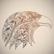 Eagle in oriental tribal ornament N6