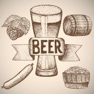 Beer Drawing by hand N9
