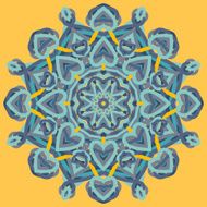 Mandala vector decoration blue and yellow