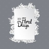 Floral border made with sketchy flowers N12