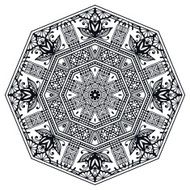 Mandala round ornament tribal ethnic arabic Indian style eight pointed N2