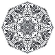 Mandala round ornament tribal ethnic arabic Indian style eight pointed N5