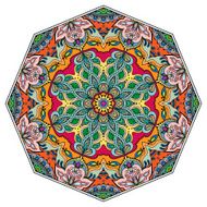 Mandala round ornament tribal ethnic arabic Indian style eight pointed N6