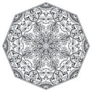 Mandala round ornament tribal ethnic arabic Indian style eight pointed N7