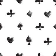Seamless vector modern pattern with card suits diamonds hearts N3