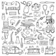 Medical hand drawn doodle set N2