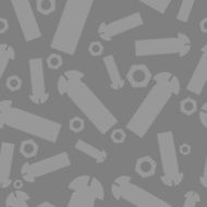 Nuts and bolts silhouettes seamless pattern Fastening elements