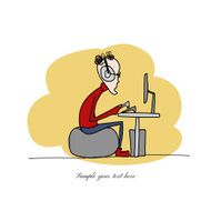 Programmer at work sketch for your design N3