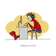 Programmer at work sketch for your design N5