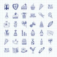 Doodle Birthday icons N2