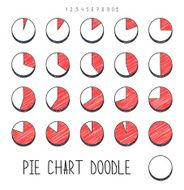 Set volume segment pie charts Sketch diagram with interest