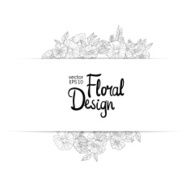 Floral border made with sketchy flowers N13