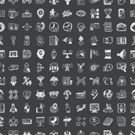 doodle financial seamless pattern background