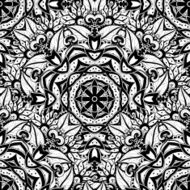 Vector Seamless Monochrome Ornate Pattern N15