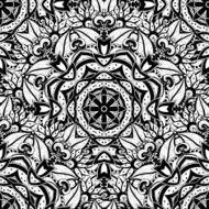 Vector Seamless Monochrome Ornate Pattern N15