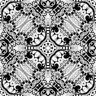 Vector Seamless Abstract Black and White Tribal Pattern N2