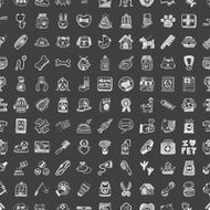 doodle pet seamless pattern background