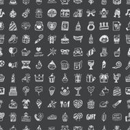 Doodle Birthday seamless pattern background N2